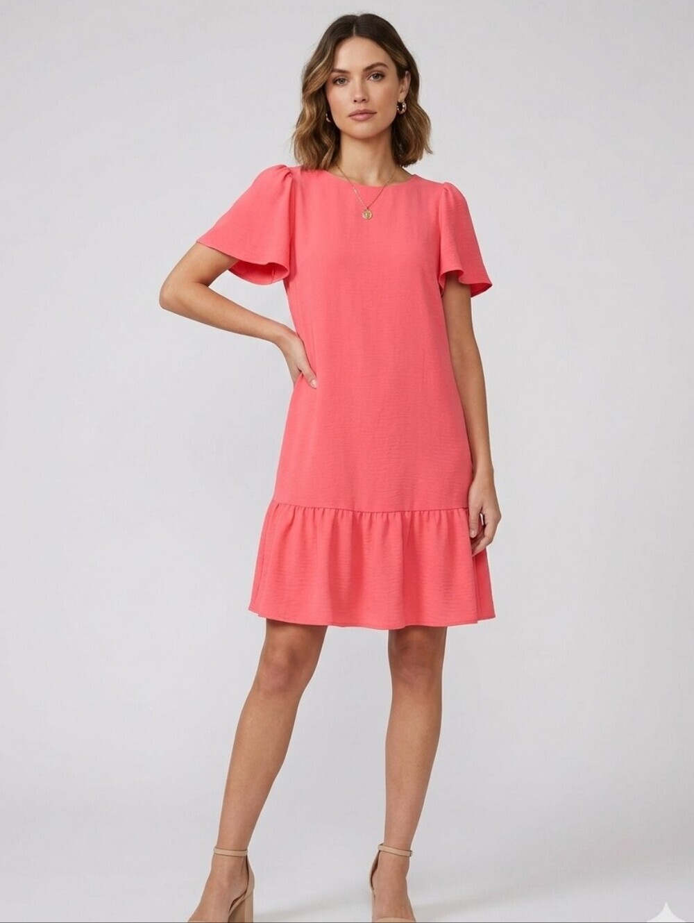 DKNY flutter Sleeve Shift Dress Sz 6